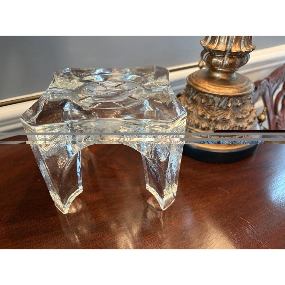 Vtg Chantal Glass Food Stand Trivet Unique Plant Stand Centerpiece Decor